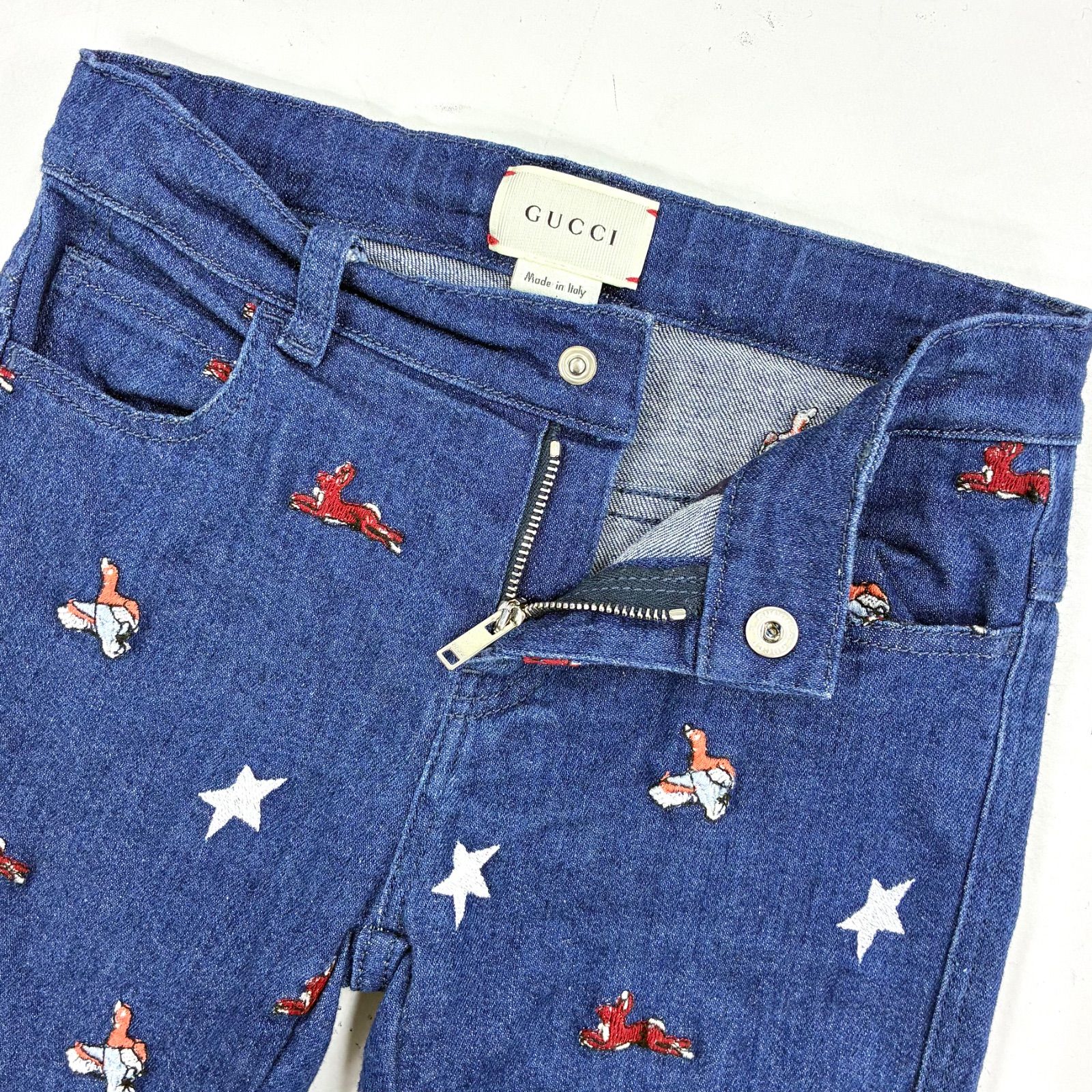 グッチ GUCCI】キッズ 美品！刺繍 ロングデニムパンツ ボトムス 長