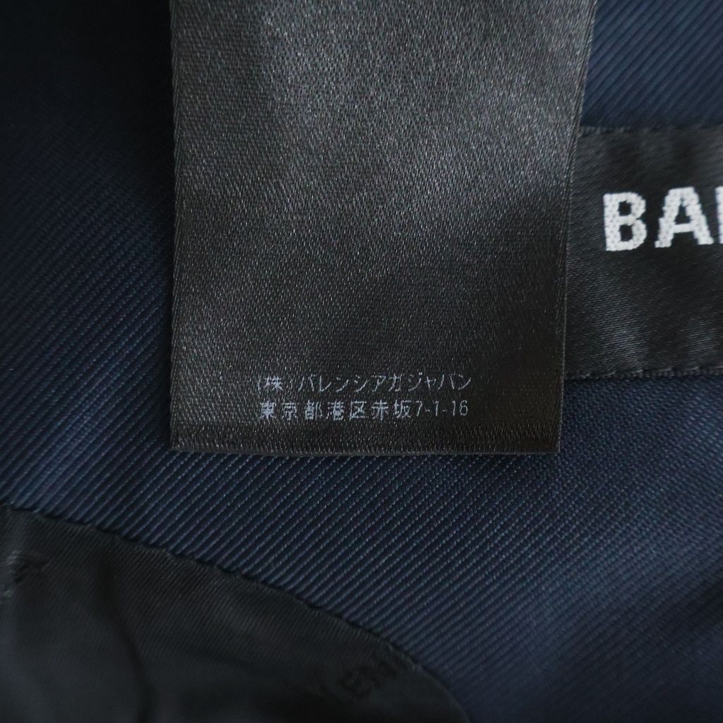 BALENCIAGA (バレンシアガ) NAVY OVERSIZED SINGLE-BREASTED CREASE