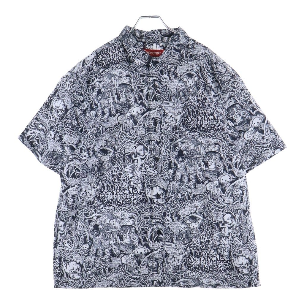 SUPREME シュプリーム 26SS Wombat S/S Shirt 総柄 半袖シャツ ホワイト/ブラック SUPREME (シュプリーム) 26SS Wombat S/S Shirt 総柄 半袖シャツ