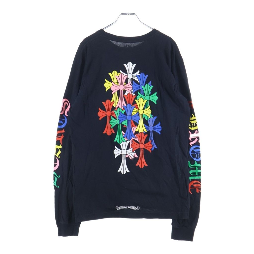 CHROME HEARTS (クロムハーツ) MLTCOL CEM CRS LS マルチカラーセメタリークロスプリント長袖カットソー ブラック ‐