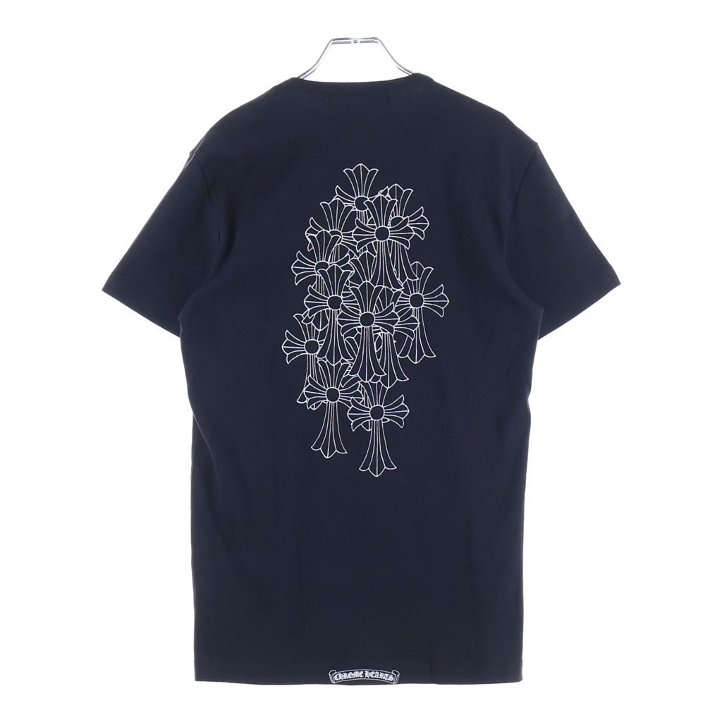 CHROME HEARTS (クロムハーツ) CH S/S Back Cemetery Cross バックセメタリークロス ホースシュープリント 半袖コットンTシャツ レディース ブラック -