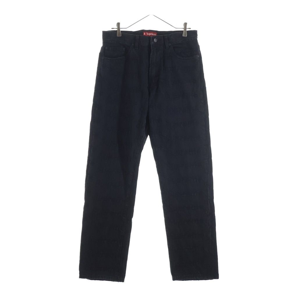 SUPREME (シュプリーム) 21SS Frayed Logos Regular Jean Black フレイド ロゴ レギュラー デニムパンツ ジーンズ ブラック -