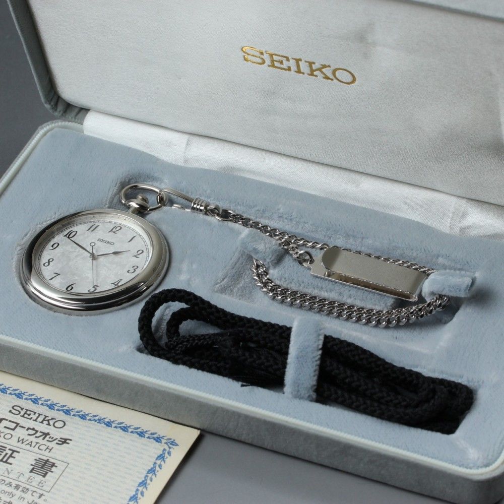 【稼働品】 SEIKO JAL 7N01-0030 シルバー SV925 元箱 保証書 クオーツ メンズ 懐中時計 #17393 26,650円