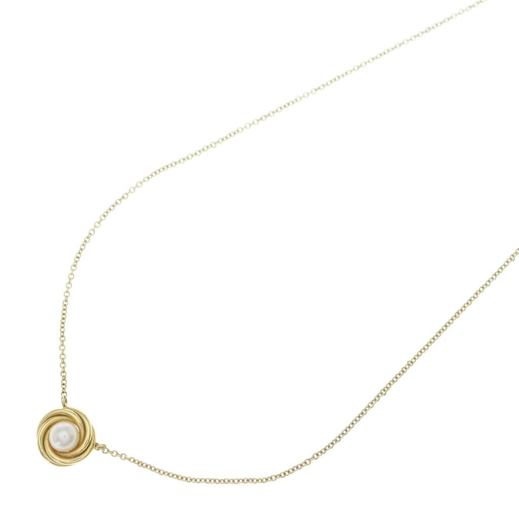 TIFFANY & Co. (ティファニー) パールネックレス ペンダント チェーン イエローゴールド Au750