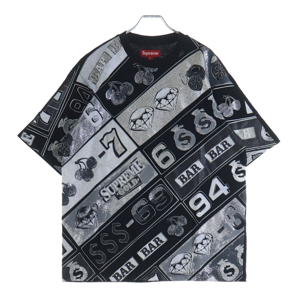 SUPREME (シュプリーム) 26SS Slot Machine S/S Tee スロットマシーン 総柄 クルーネック 半袖Tシャツ ブラック/シルバー 10,217円