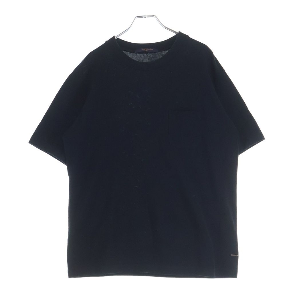 LOUIS VUITTON (ルイヴィトン) 24SS ハーフダミエ 鹿の子ポケットTシャツ ブラック #L RM241Q VHI HJY40W