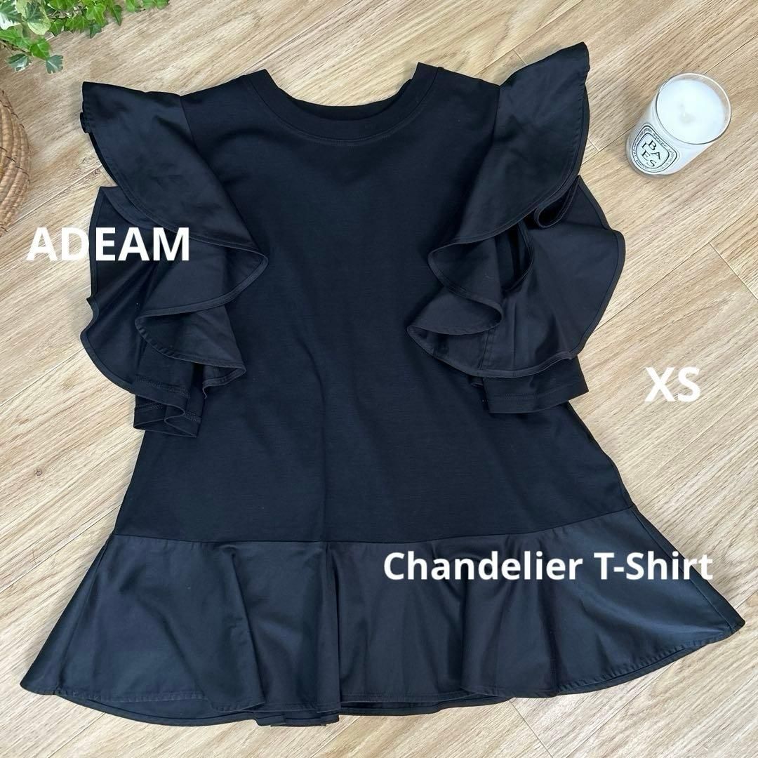 ADEAMアディアム　シャンデリアTシャツ　XS　ラッフルスリーブ　半袖トップス