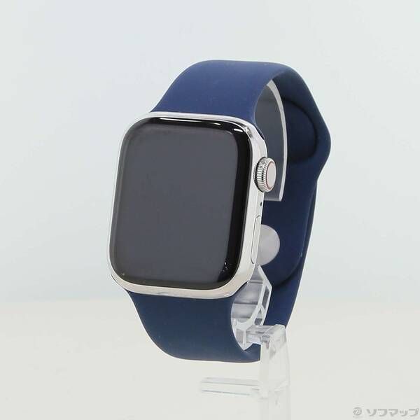 ソフマップ 〔中古品〕 Apple Watch Series 9 GPS + Cellular 41mm シルバーステンレススチールケース ストームブルースポーツバンド【269】