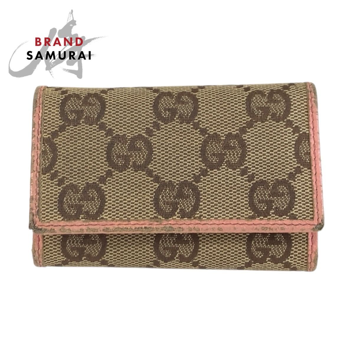 GUCCI グッチ ピンク ベージュ GGキャンバス/レザー 138093 キーケース