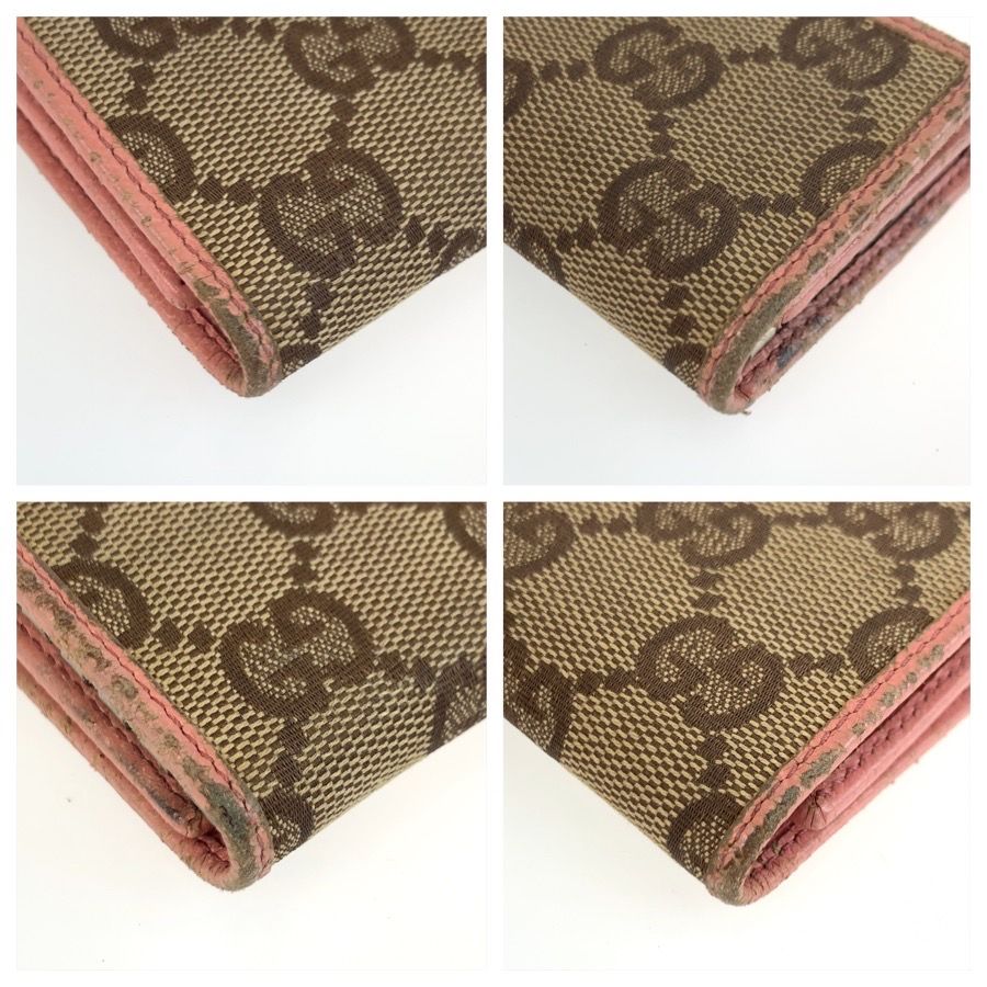 GUCCI グッチ ピンク ベージュ GGキャンバス/レザー 138093 キーケース