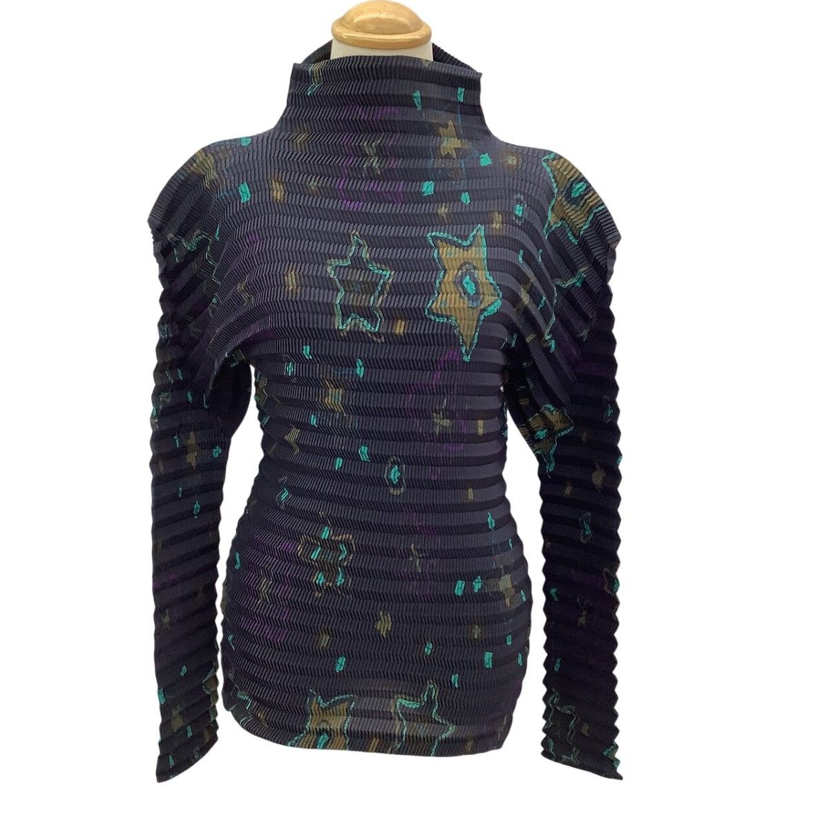 ISSEY MIYAKE イッセイミヤケ 段々 立体 プリーツ 変形 カットソー 星柄 SIZE 3 IM04FJ938 ネイビー 15,444円