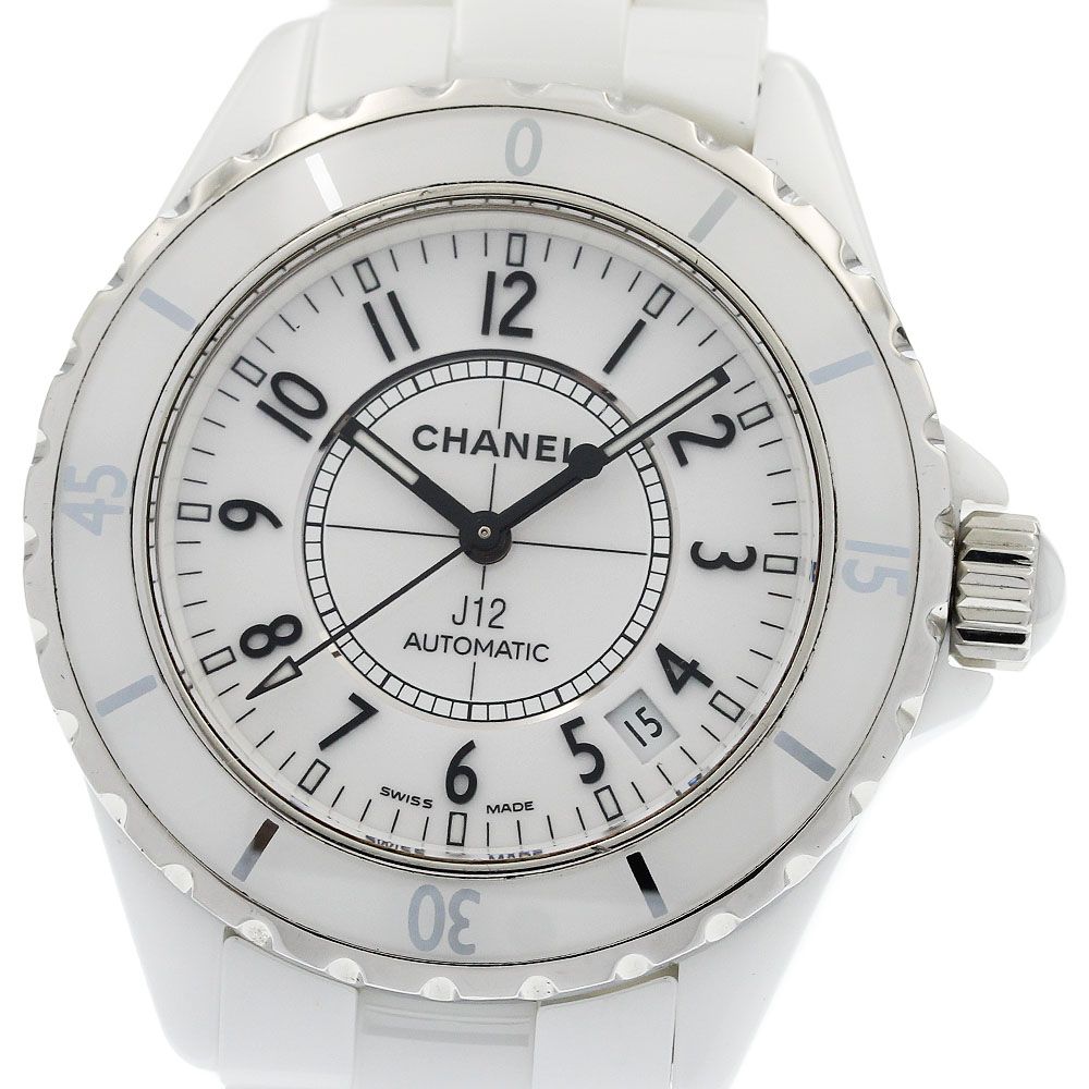 シャネル CHANEL H0970 J12 白セラミック デイト 自動巻き メンズ 良品 保証書付き_968253 202,800円