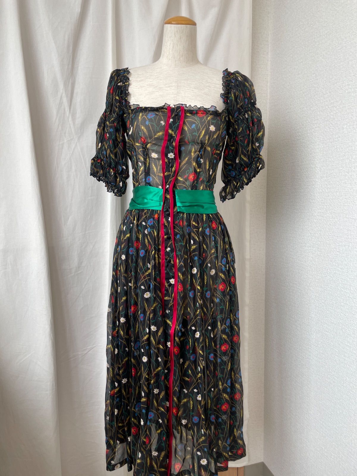DOLCE&GABBANA シルク シフォン ワンピース サイズ38 ヴィンテージ
