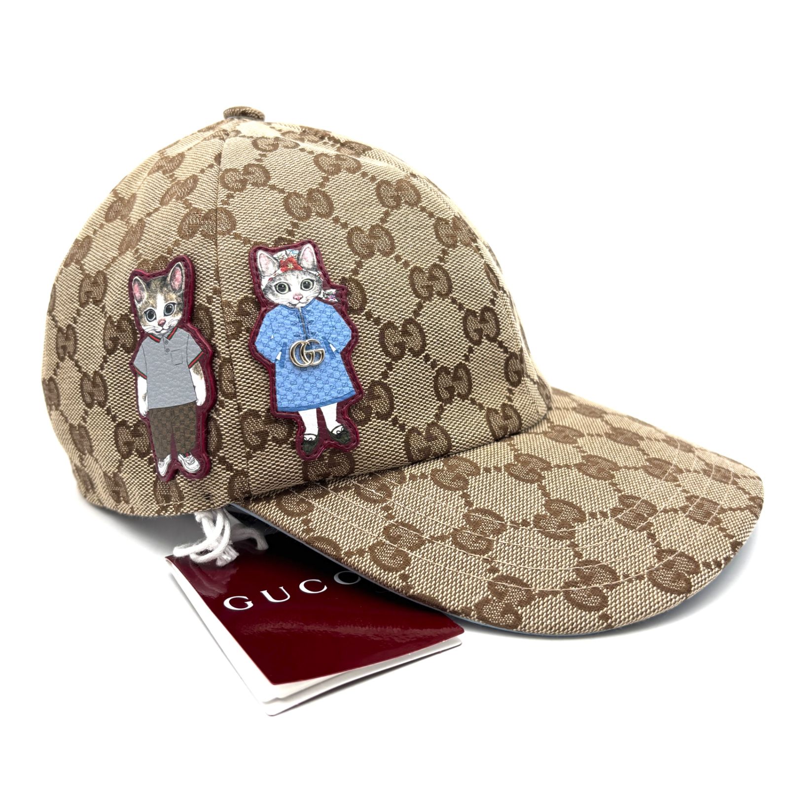 未使用保管品 タグ付 グッチ GUCCI ヒグチユウコ コラボ キャット 猫 ワッペン ベースボールキャップ 帽子 GGキャンバス Mサイズ ベージュ 限定 希少 夏休み 帰省 お盆 シルバーウィーク 敬老の日 秋 ハロウィン ギフト プレゼント 51,480円