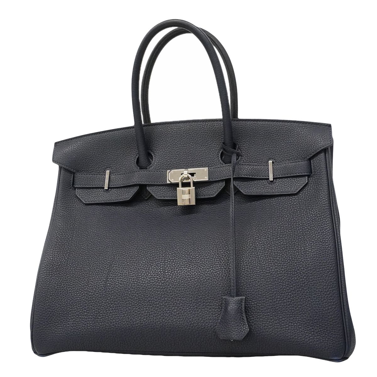 【6ge5476】エルメス ハンドバッグ バーキン35 トゴ ブルーニュイ シルバー金具 T刻印【中古】メンズ