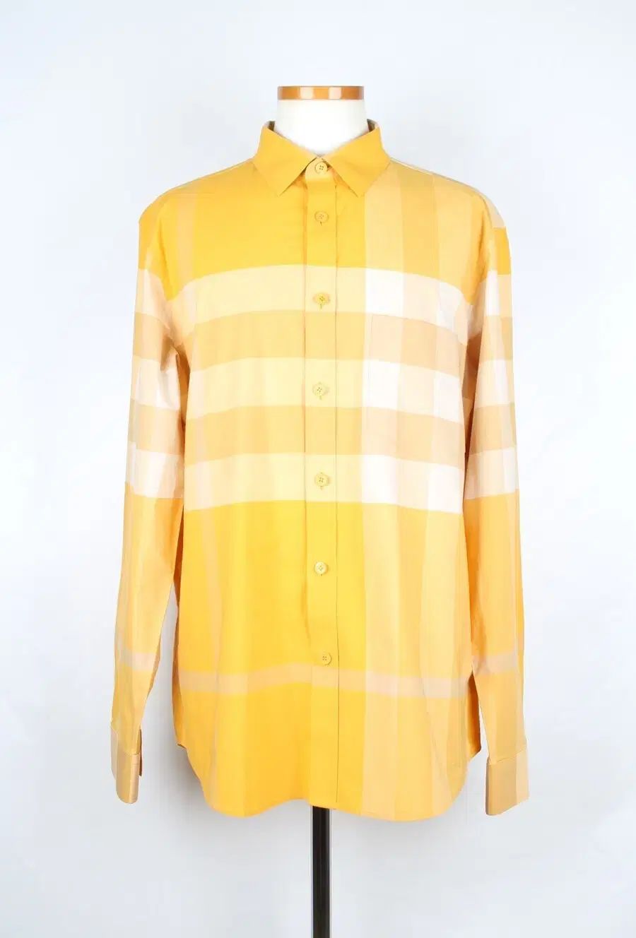 バーバリー チェックシャツ イエロー XL (105)