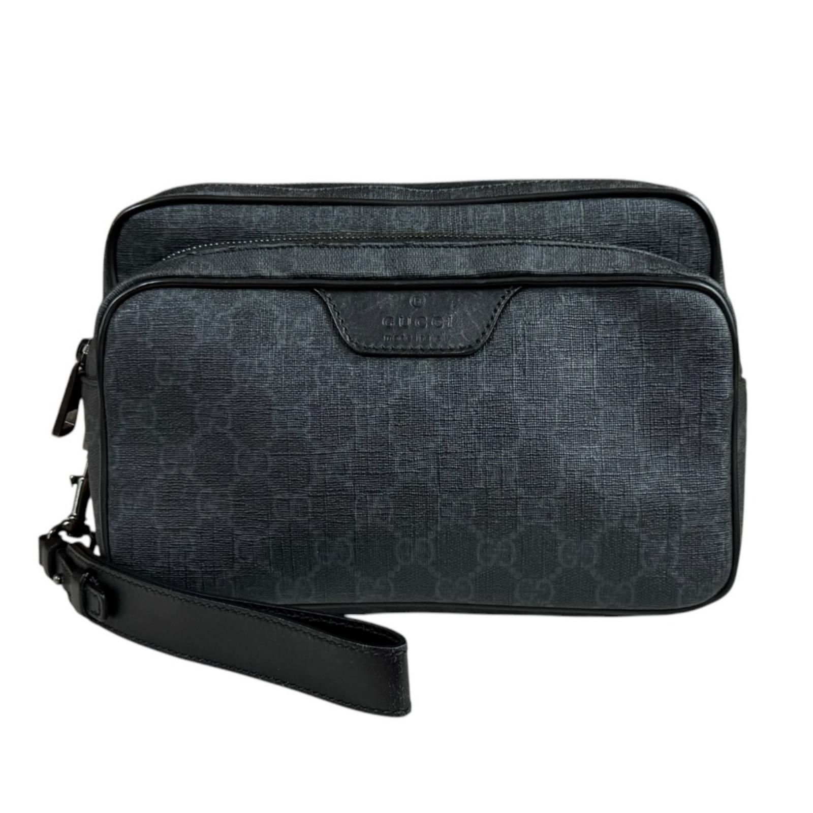 グッチ GGスプリーム セカンドバッグ GGスプリームキャンバス 337082 ブラック メンズ GUCCI  中古 グッチ GGスプリーム セカンドバッグ GGスプリームキャンバス 337082