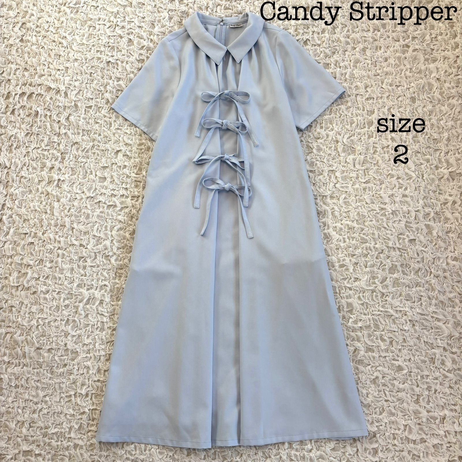 Candy Stripper DEAR GIRL ワンピース リボン 半袖 ライトブルー 