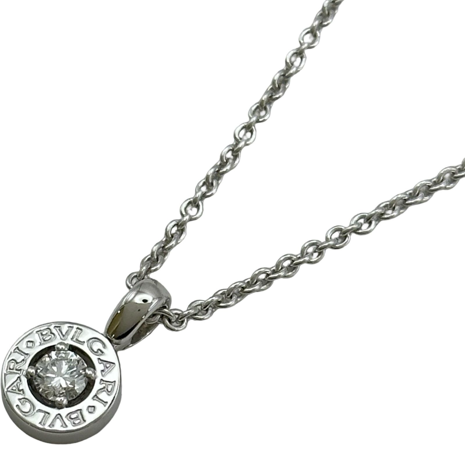 ブルガリ BVLGARI ブルガリブルガリ 1Pダイヤ ネックレス ホワイトゴールド 750 ジュエリー