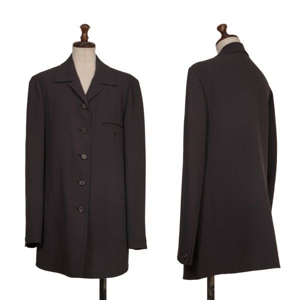 イッセイミヤケISSEY MIYAKE ジョーゼットウールジャケット チャコールM