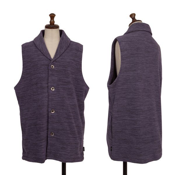 ランバンコレクションLANVIN collection 裏フリースショールカラーベスト 紫M