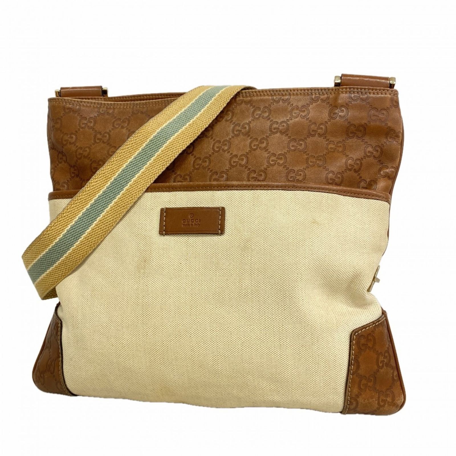 グッチ(Gucci) グッチ ショルダーバッグ グッチシマ 161822 キャンバス レザー ブラウン ベージュ シャンパンレディース P3328206