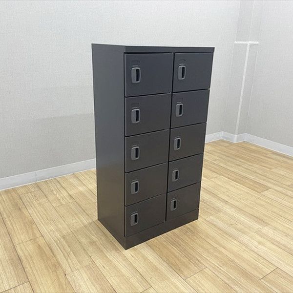 10人用シューズBOX 2列5段 エムテックス 扉付 シューズ10人用 ブラック
