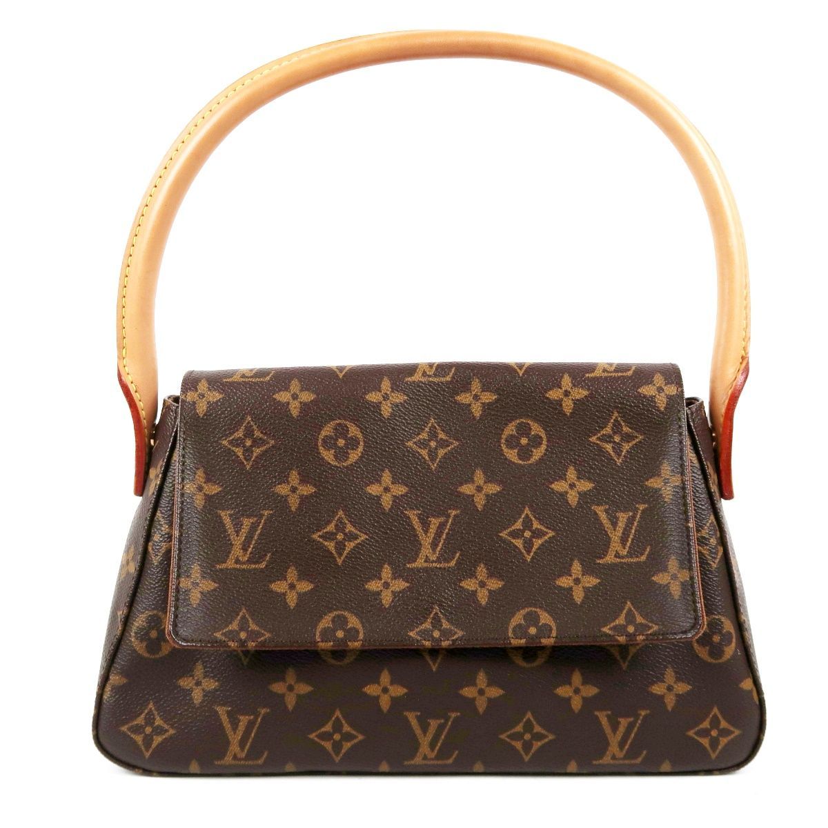 【超美品】LOUIS VUITTON ヴィトン フランス製 モノグラム ミニルーピング ワンショルダーバッグ ブラウン系 ブランド鞄【VB24】