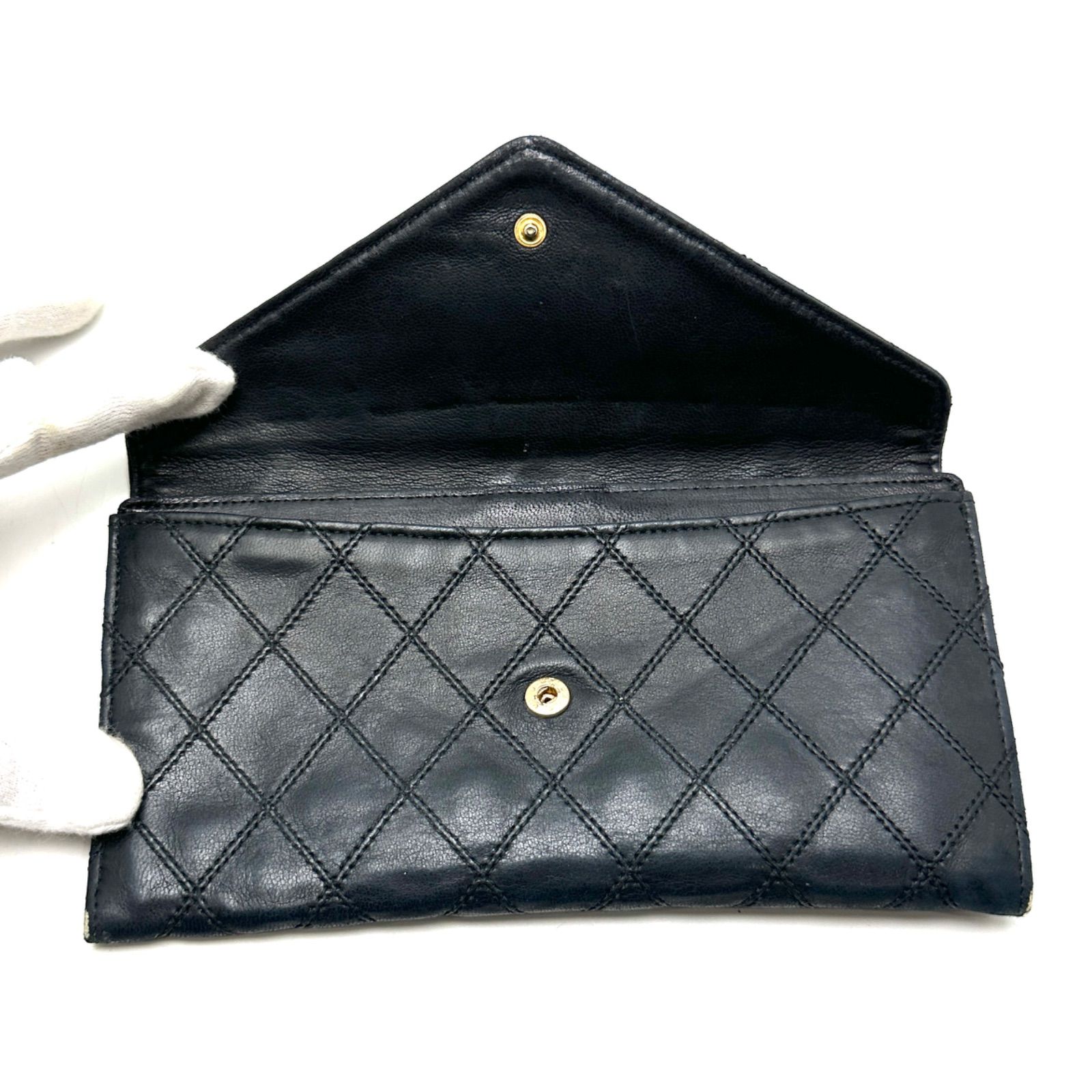 【楠本質店/元住吉】シャネル　CHANEL　ビコローレ　長財布　ココマーク　ブラック　シルバー金具　レディース