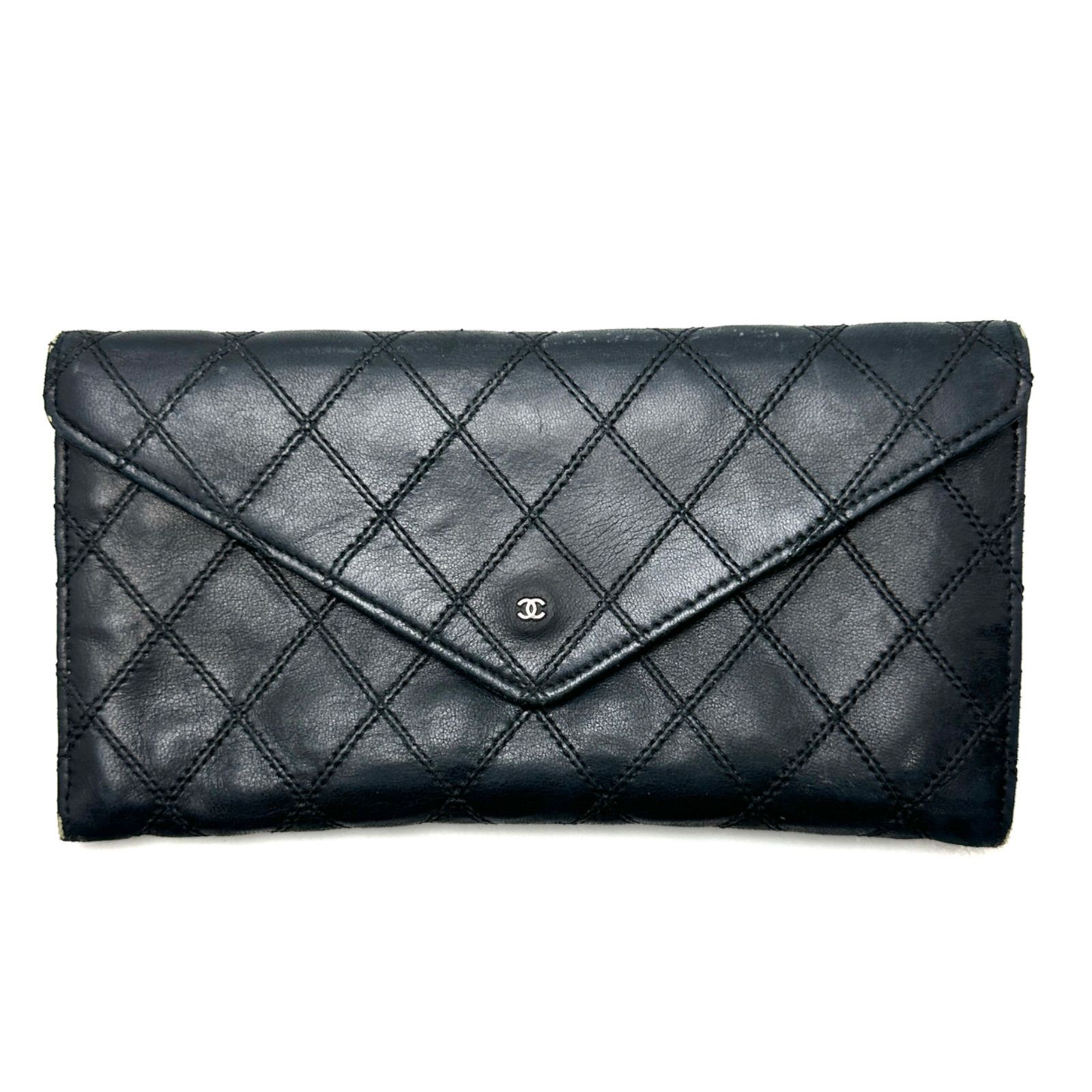 【楠本質店/元住吉】シャネル　CHANEL　ビコローレ　長財布　ココマーク　ブラック　シルバー金具　レディース