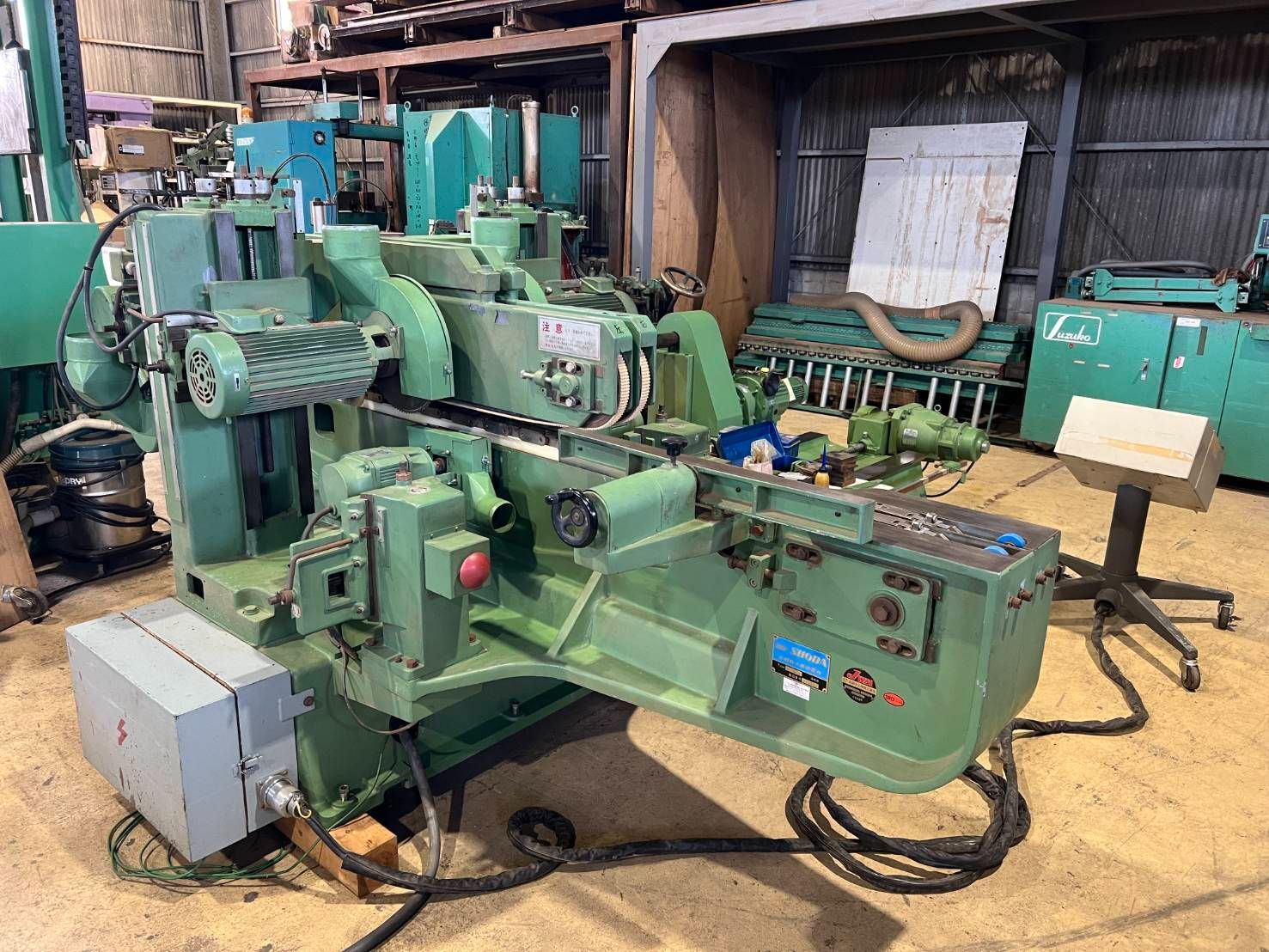 【中古・ベルト新品交換済】SHODA、庄田鉄工、ダブルエンドテノーナー 6尺×6軸、SI-413型、木工機械【引き取り歓迎・配送要相談】
