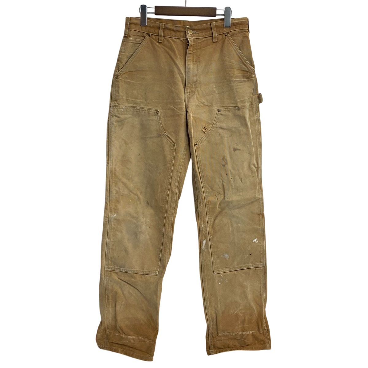 カーハート Carhartt USA製 ダブルニー ペインターパンツ 襤褸 ボトムスその他 ブラウン 31×34サイズ 201MB-1606 VB