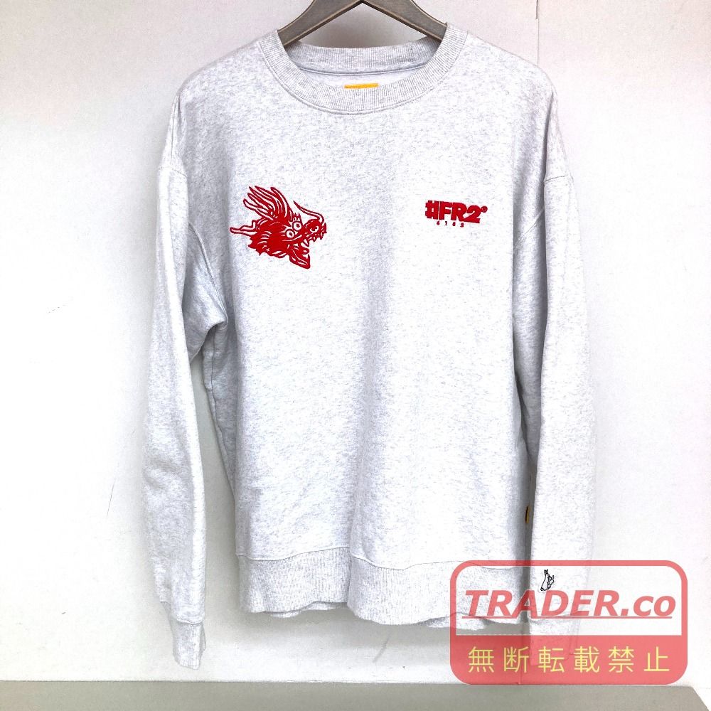 03w28067 #FR2 エフアールツー 刺繍スウェット 2024年 辰年 干支 新年限定 杢グレー サイズL メンズ トップス ストリート トレーナー スウェット