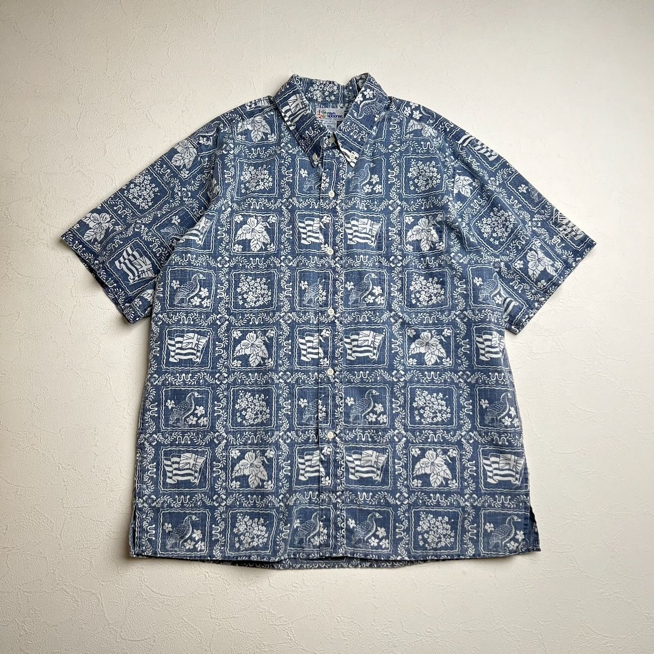 90s reyn spooner BD　総柄　アロハシャツ　半袖シャツ　XL　古着