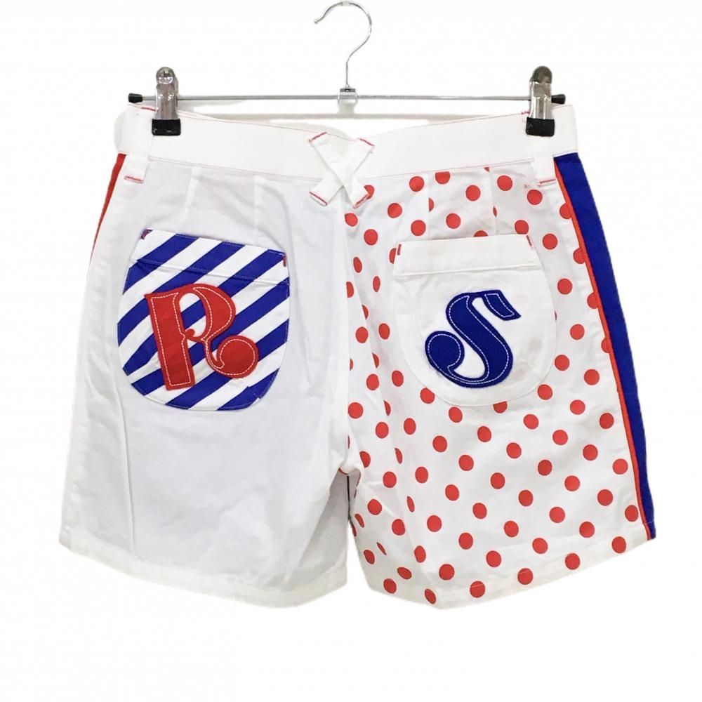 ラッセルノ ショートパンツ ブルー×レッド×白 一部ボーダー レディース