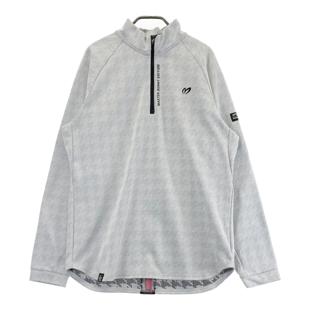 サイズ：6 MASTER BUNNY EDITION マスターバニーエディション ハーフジップ 長袖Tシャツ 千鳥柄 グレー系 [240101745763] ゴルフウェア メンズ ストスト