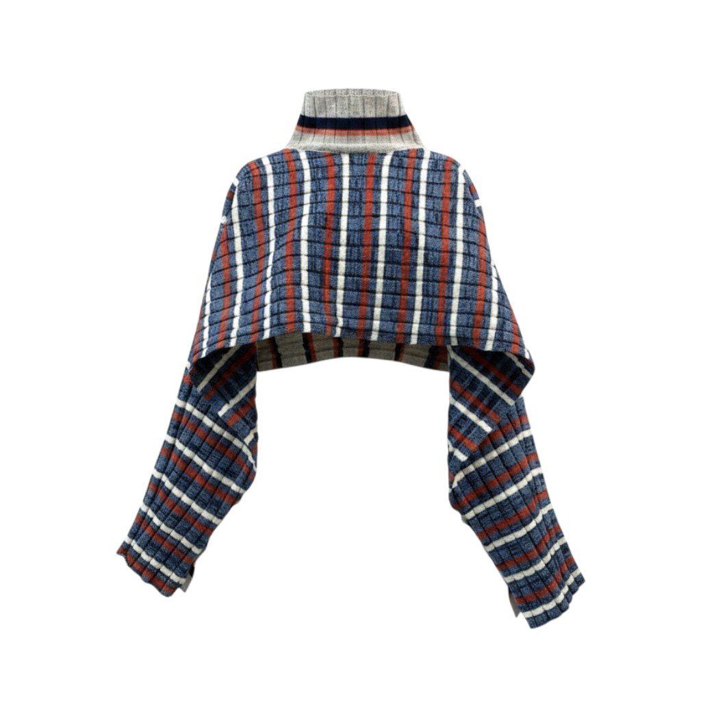 7g29 WASTE YARN PROJECT ウェイストヤーン プロジェクト CARO TURTLE BECK PONC ニットセーター ポンチョニット クロップド 4010400245 5088 マルチカラー ウール100％ レディース 女性用t18r