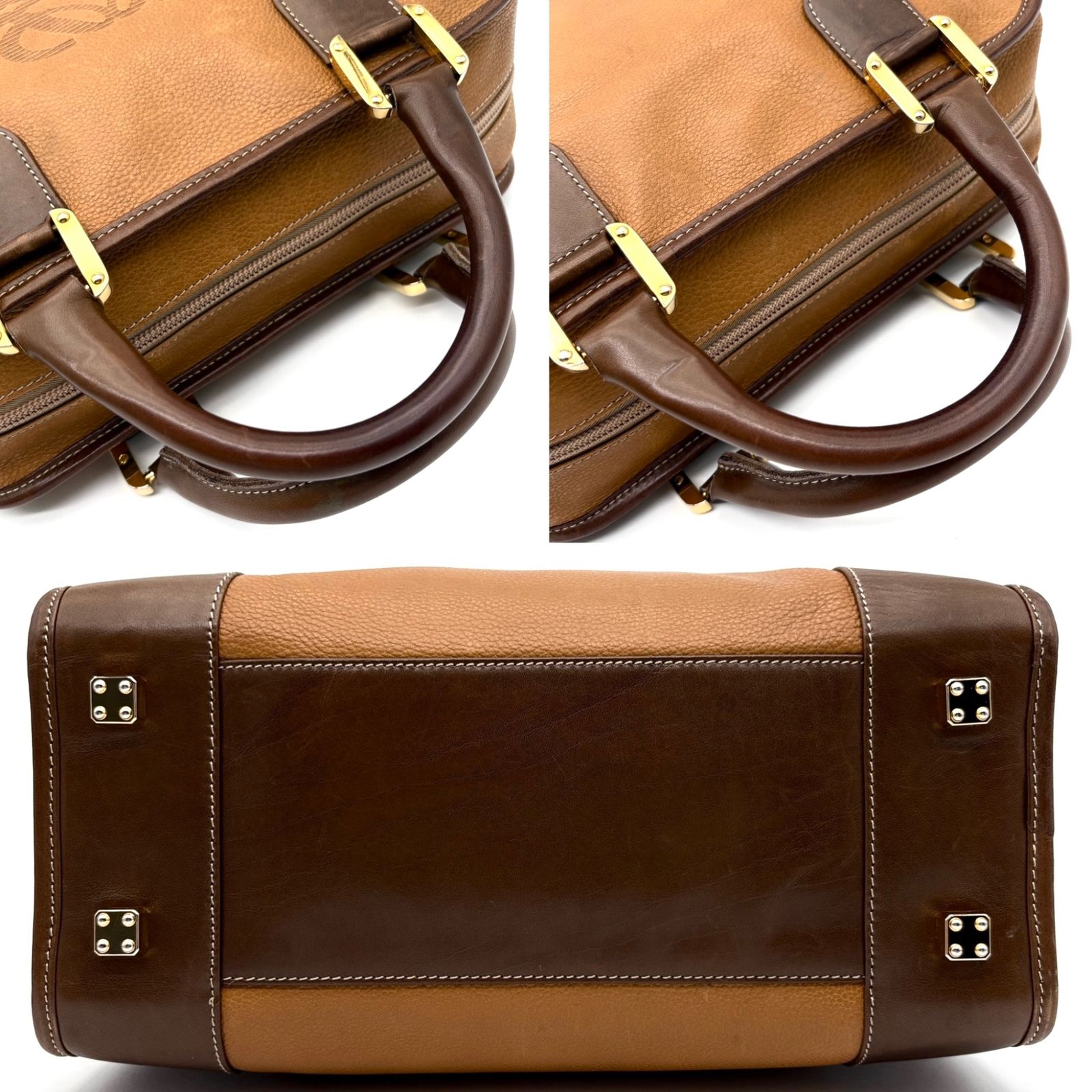 ロエベ LOEWE アナグラム ハンドバッグ ミニボストンバッグ レザー 
