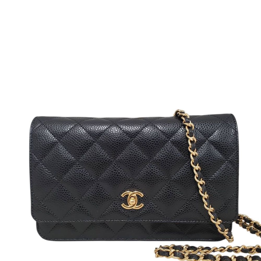 【新品同様・未使用品】シャネル CHANEL AP0250 ブラック キャビアスキン マトラッセ ココマーク クラシック チェーンウォレット/AT251242 311,850円