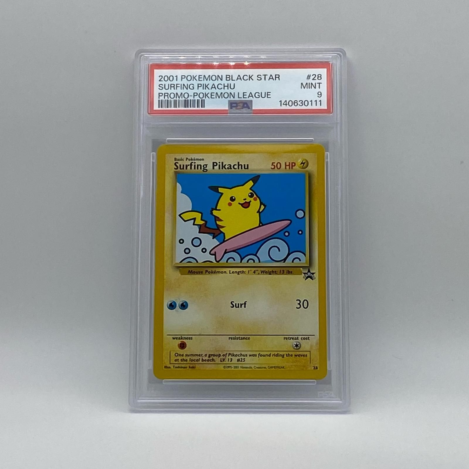 PSA9 Extremely Beautiful Pokemon Pokemon Pokémon Cards Surfing Pikachu Overseas Edition PSA9 Overseas Edition Trading Cards -
