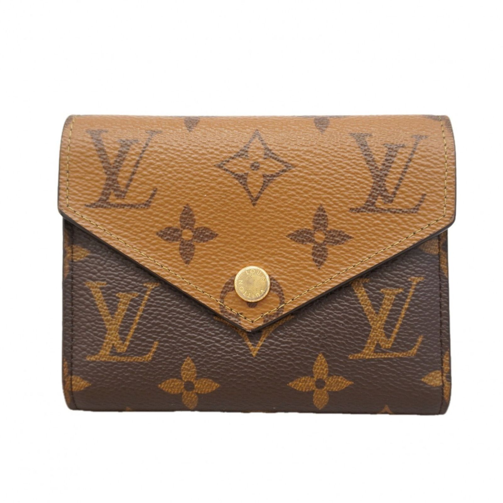 ルイ・ヴィトン(Louis Vuitton) ルイ・ヴィトン 三つ折り財布 モノグラム・リバース ポルトフォイユヴィクトリーヌ M81557 ブラウンレディース