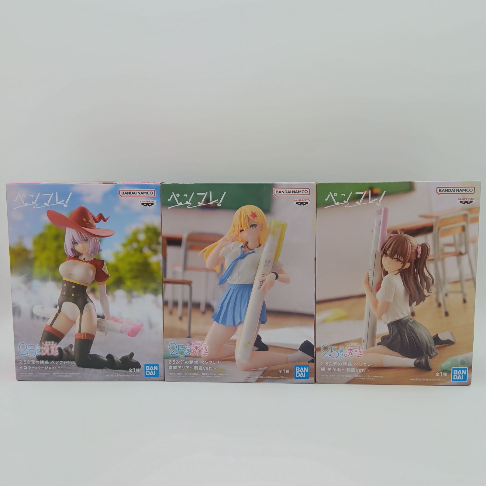 [Sin abrir] Tentación bidimensional Nigolili Banpresto Penfre! Mikari Tachibana Kisaki Aria Ikora Figura Premio Hermosa Chica Venta a granel Juego de 3 piezas C-25-4