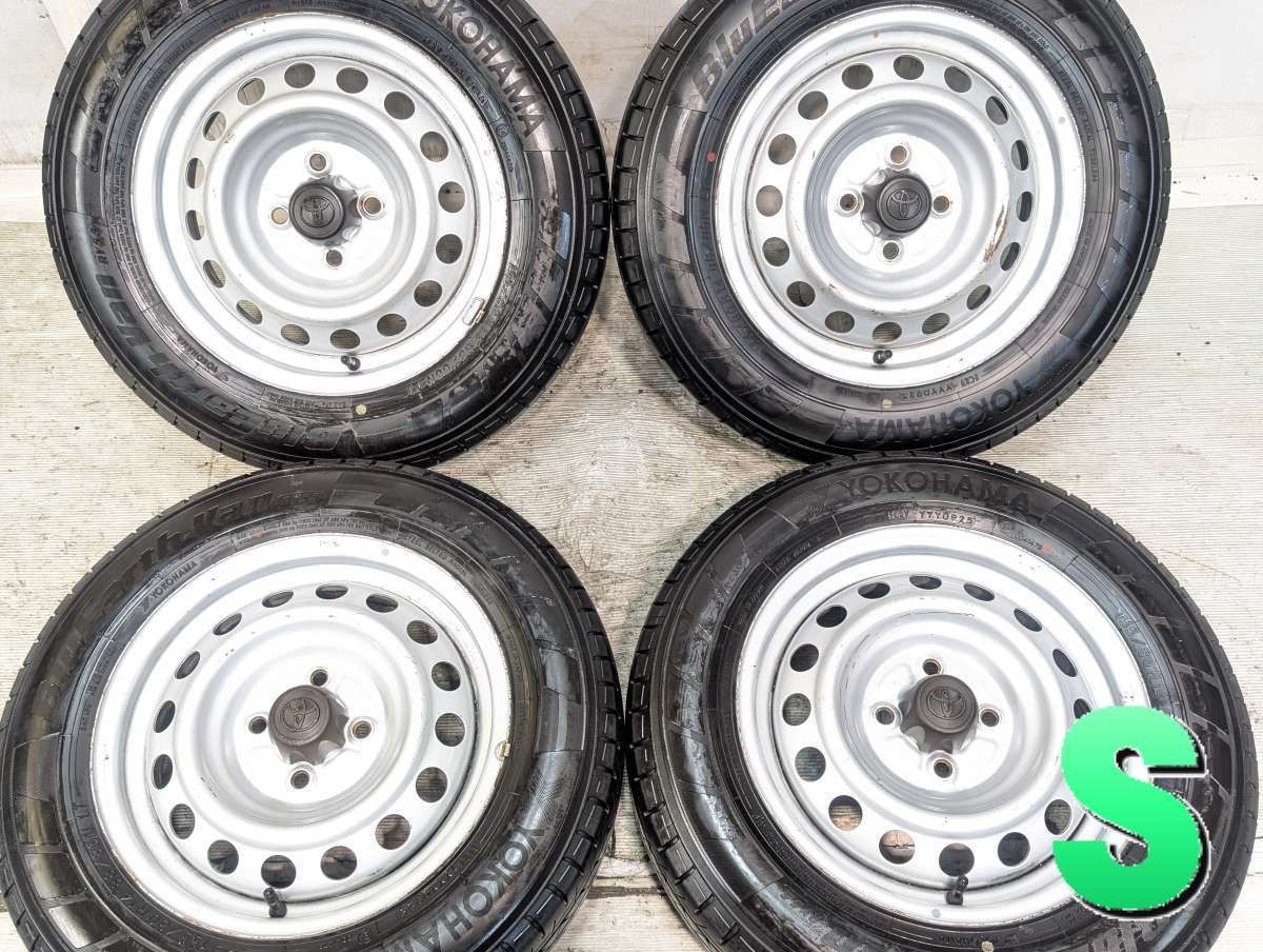 155/80R14 88/86N LT ヨコハマ ブルーアースVan RY55 トヨタ純正 AL 14x5.0 100-4穴 中古タイヤ サマータイヤ ホイールセット 4本セット s14260711054
