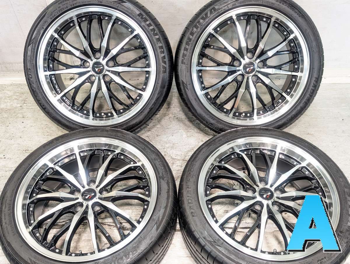 245/40R19 　 MINERVA RADIAL F205 　 Precious 19x8.0 42 114.3-5穴 中古タイヤ サマータイヤ ホイールセット 4本セット s19260715012