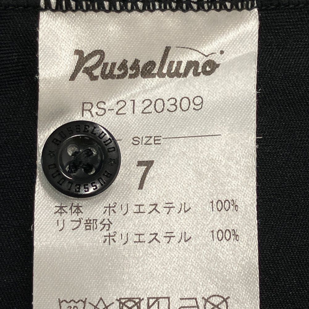 サイズ：7 RUSSELUNO ラッセルノ 半袖ポロシャツ 総柄 ブラック系