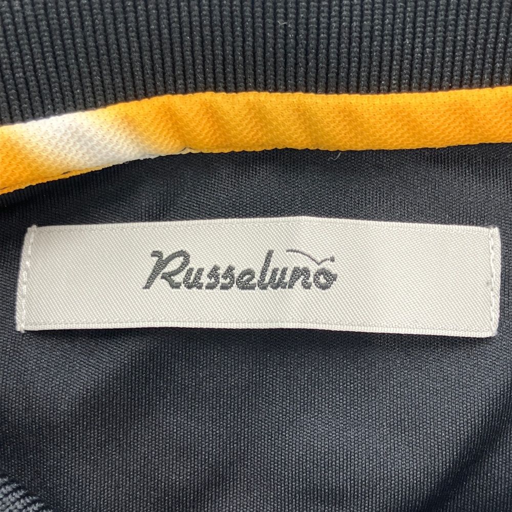 サイズ：7 RUSSELUNO ラッセルノ 半袖ポロシャツ 総柄 ブラック系