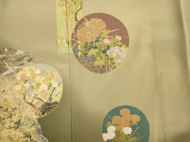 平和屋着物○豪華色留袖 総刺繍 花丸文 金彩 正絹 逸品 DABE5929ps 平和