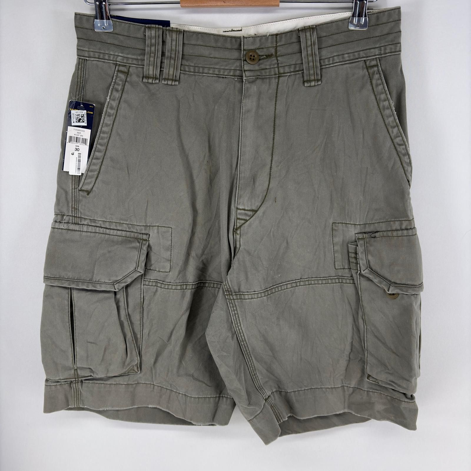 古着 デッドストック ポロ・ラルフローレン POLO RALPH LAUREN パンツ ショート カーゴ ワンポイントロゴ チノ w30 グレー系 メンズ 8,800円
