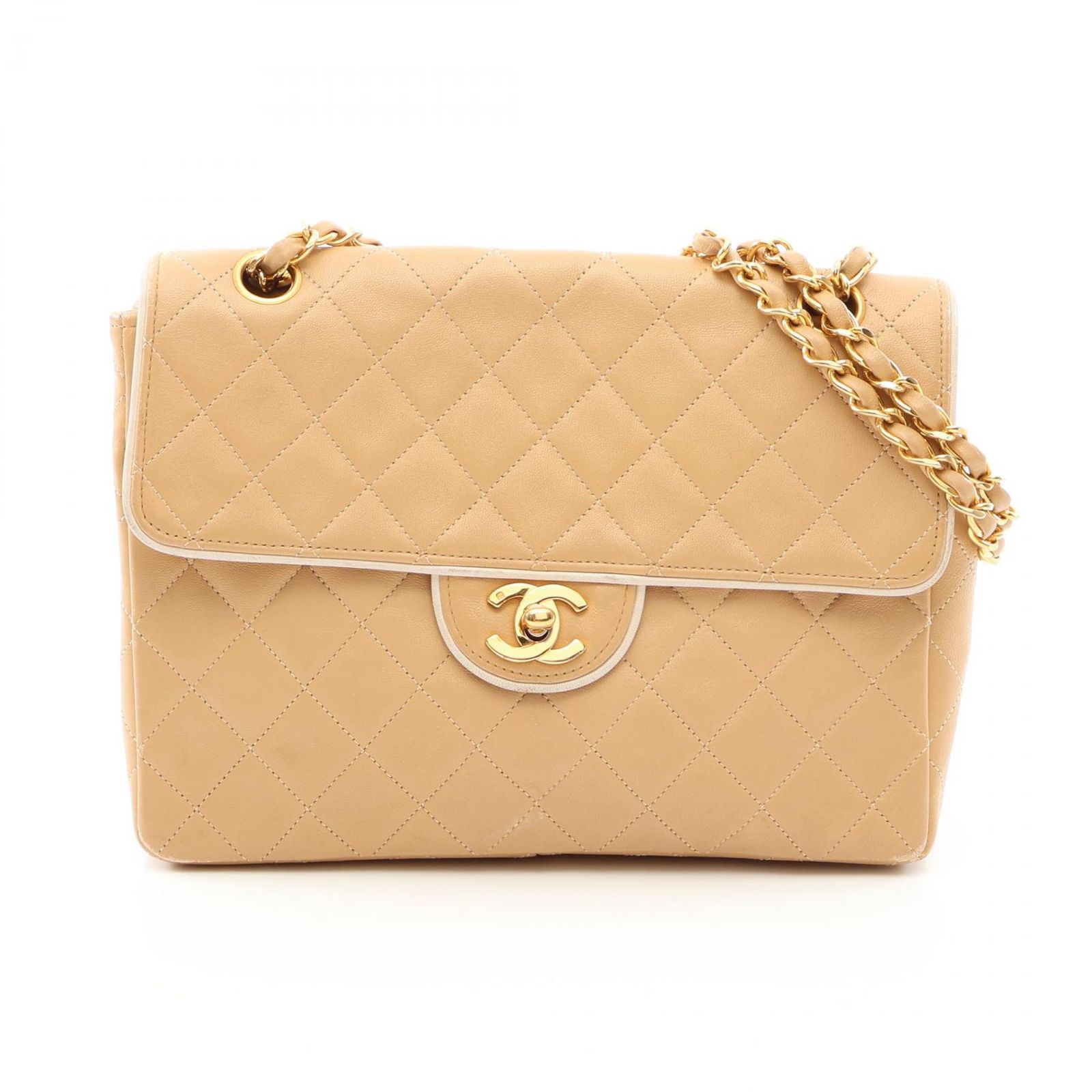シャネル CHANEL ショルダーバッグ マトラッセ シングルフラップ ブラック ラムスキン（羊革） マトラッセ シングルフラップ チェーンショルダー レディース