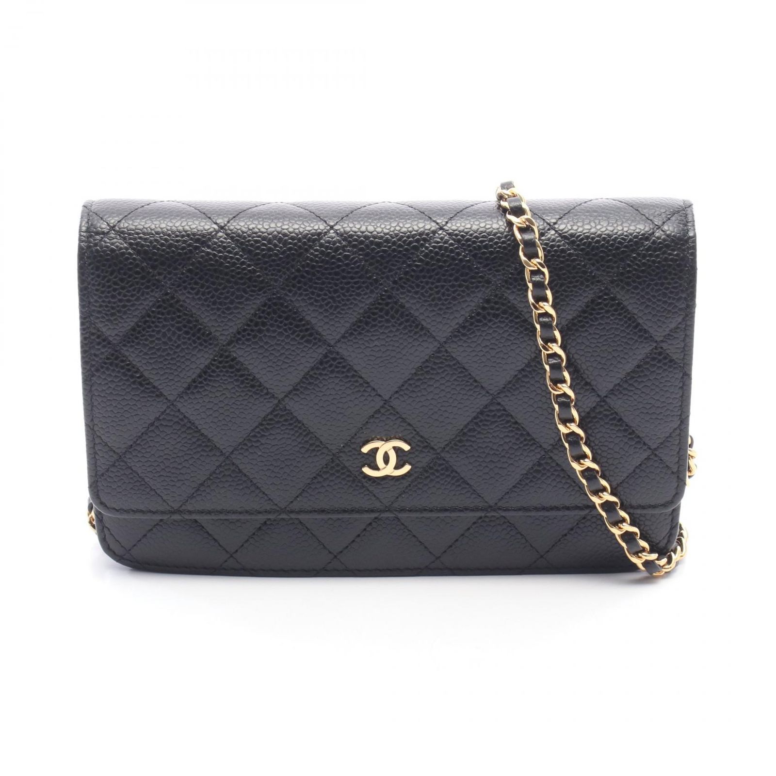 シャネル CHANEL ショルダーバッグ マトラッセ ブラック キャビアスキン(グレインドカーフ) マトラッセ チェーンウォレット レディース Used A 279,360円